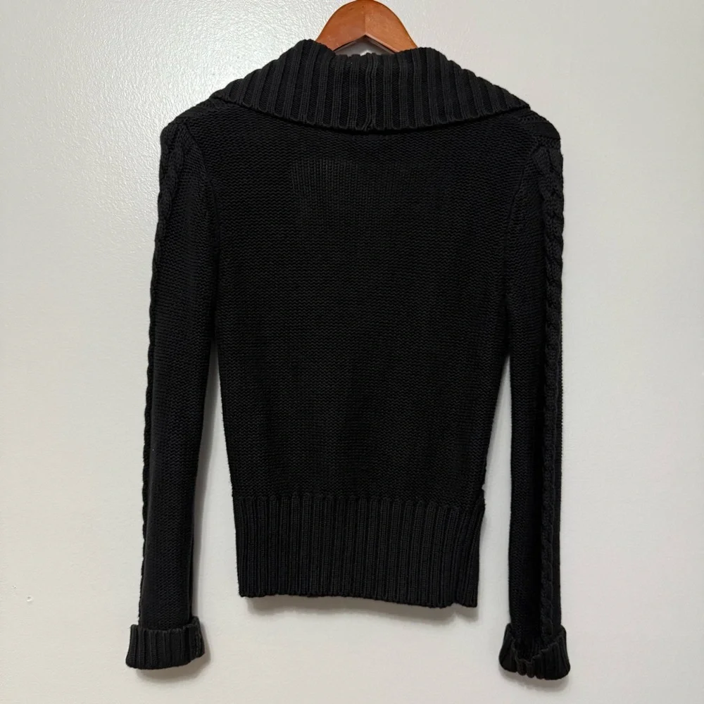Mossimo Supply Co Cable Knit Sweater Cardigan Chunky Women’s Small Black Shawl